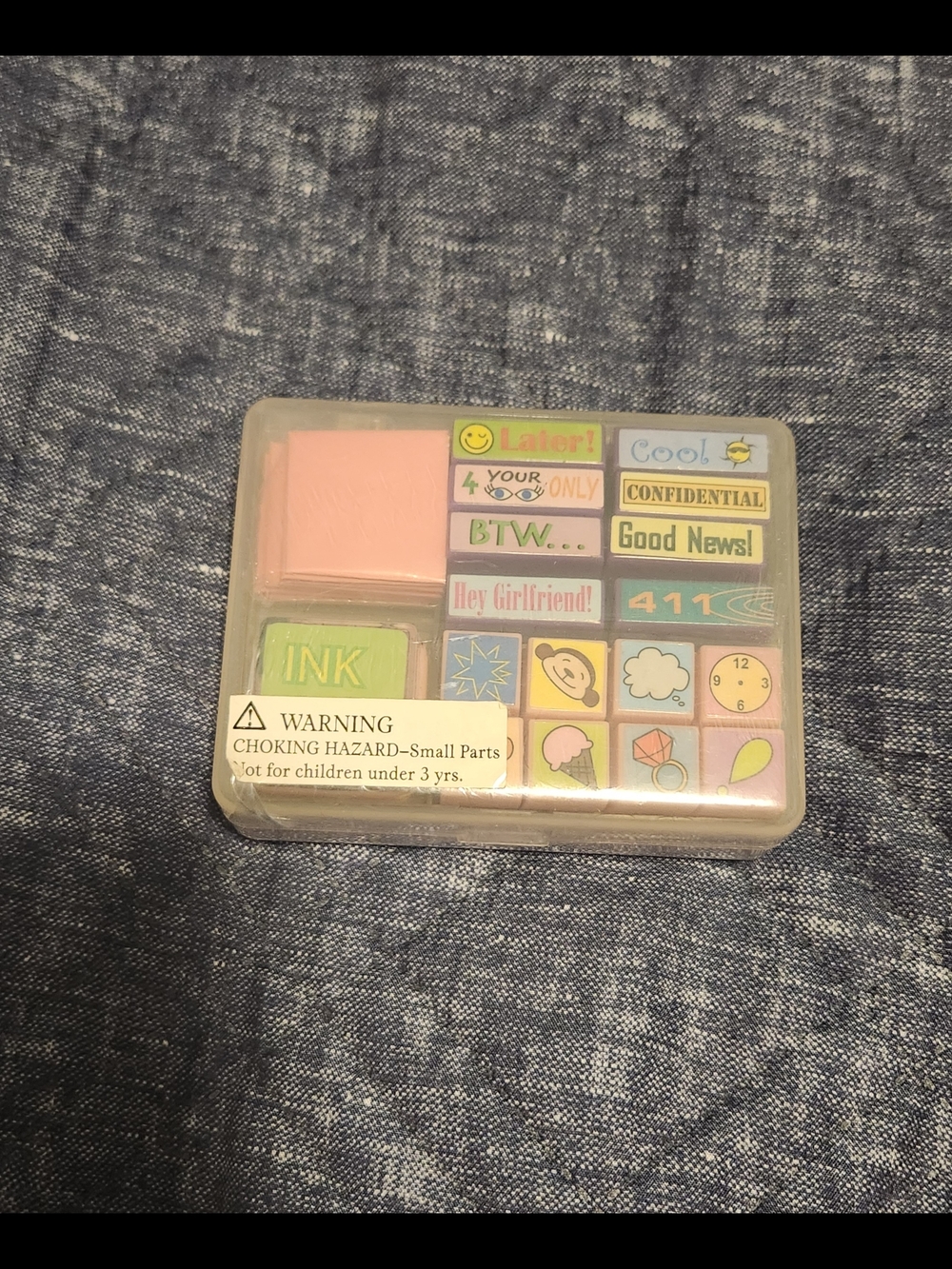 Cute Phrase and Icon Stamp Set